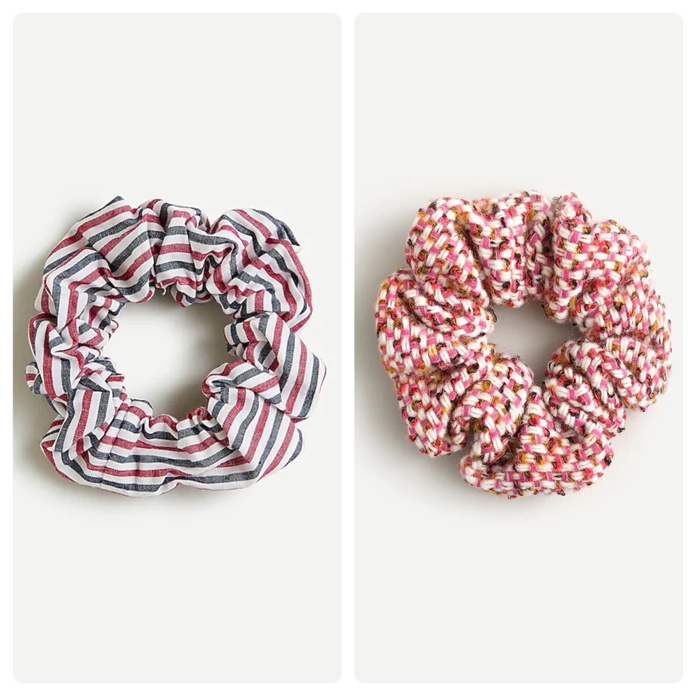 J. Crew Wide scrunchie in tweed & classic pattern